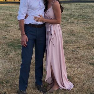 Show Me Your Mumu Liz Maxi Dress - Dusty Blush Crisp